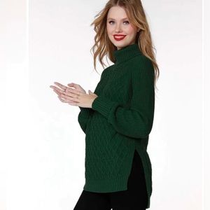 BOBI - RAGLAN TURTLENECK SWEATER HUNTER GREEN